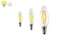 Filamen Curved LED Candle Bulbs Dilapisi Yellow Green Fluorescent Powder 2200K